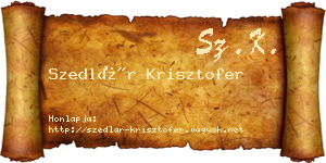 Szedlár Krisztofer névjegykártya