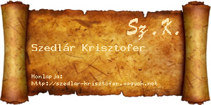 Szedlár Krisztofer névjegykártya
