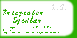 krisztofer szedlar business card