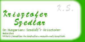 krisztofer szedlar business card